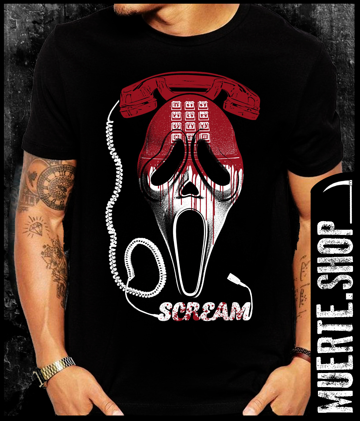 Черна тениска SCREAM PHONE